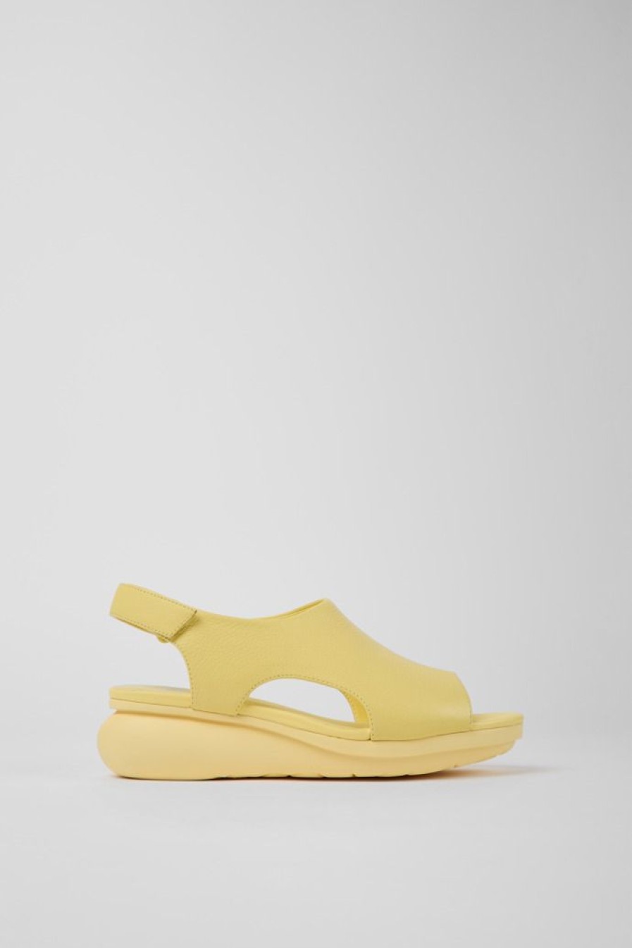 Camper Sandalias | Sandalias De Piel Amarillas Para Mujer