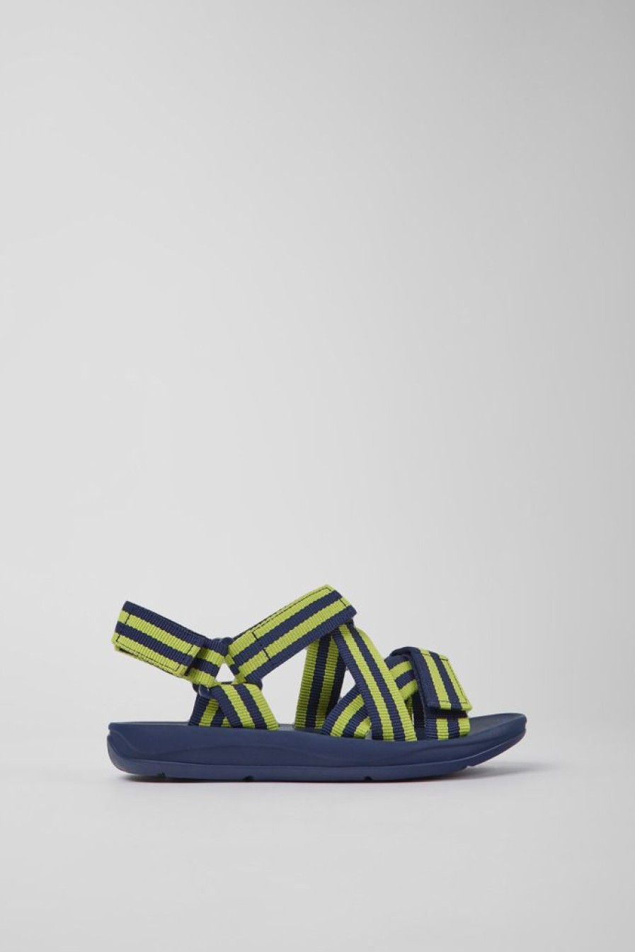 Camper Sandalias | Sandalias Azules Y Amarillas De Tejido Para Mujer