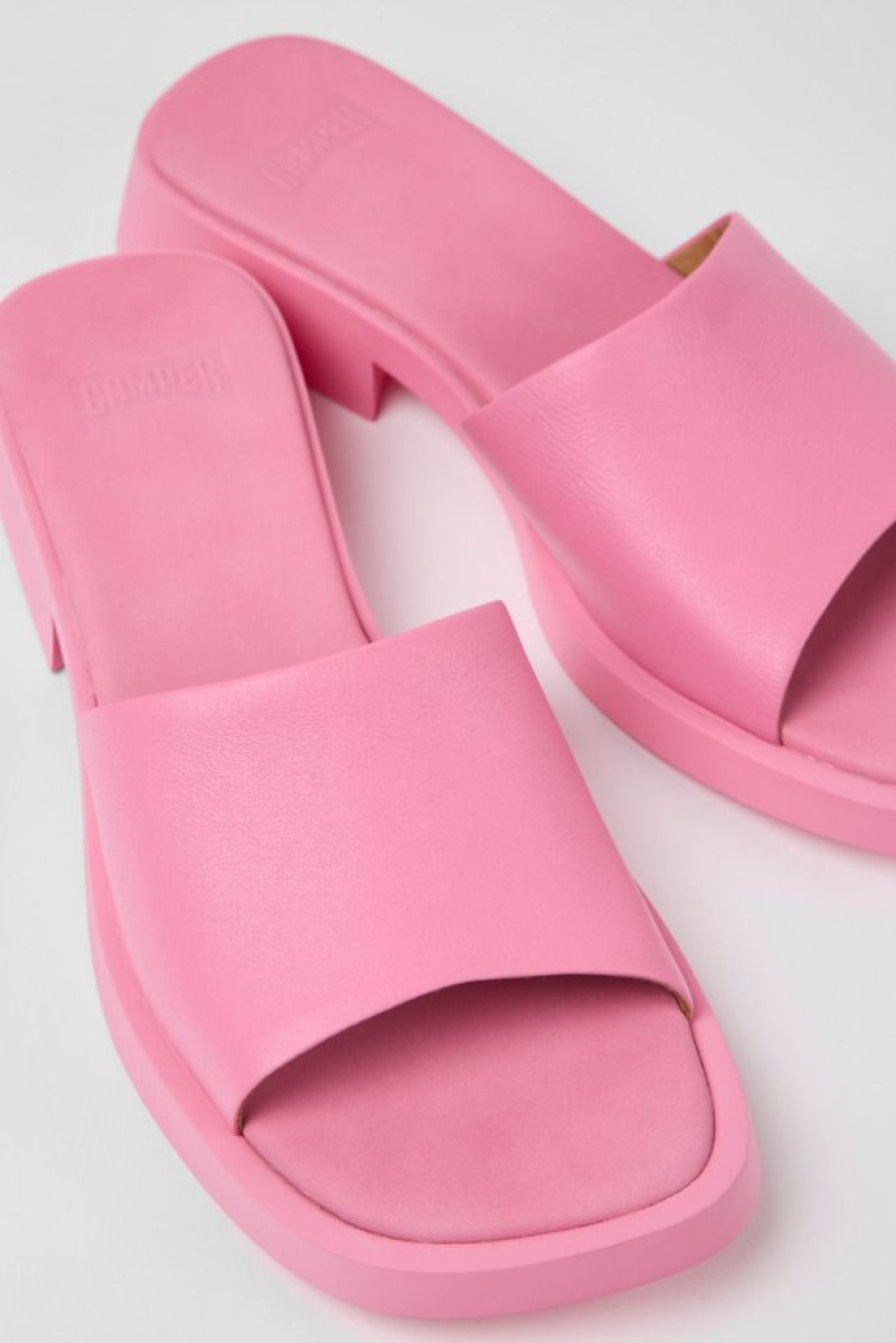 Camper Sandalias | Sandalias De Piel Rosas Para Mujer