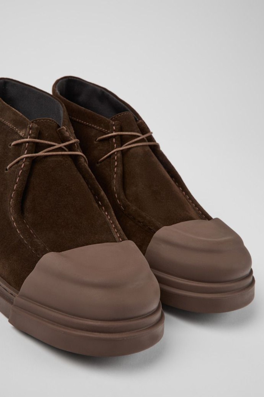 Camper Zapatos De Vestir | Zapatos Marrones De Nobuk Para Hombre