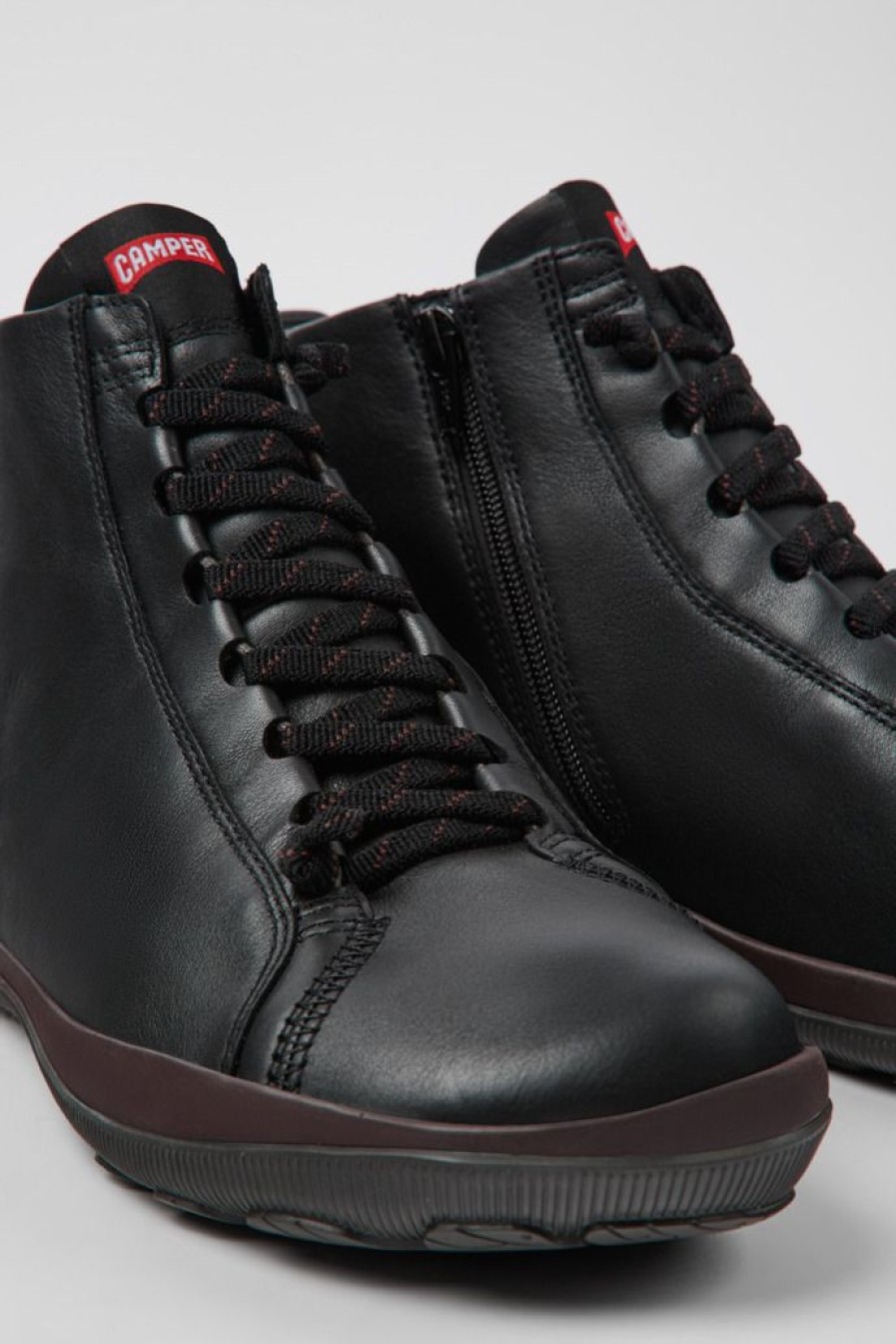 Camper Zapatos Casual | Botines Negros De Piel Para Hombre