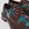 Camper Zapatos De Vestir | Zapatos Burdeos Y Azules De Piel Para Mujer