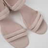 Camper Sandalias | Sandalias Rosas De Nobuk Para Mujer