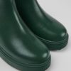 Camper Botas | Botas Chelsea Verdes De Piel Para Ninos