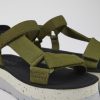 Camper Sandalias | Sandalia De Tejido Verde Para Mujer