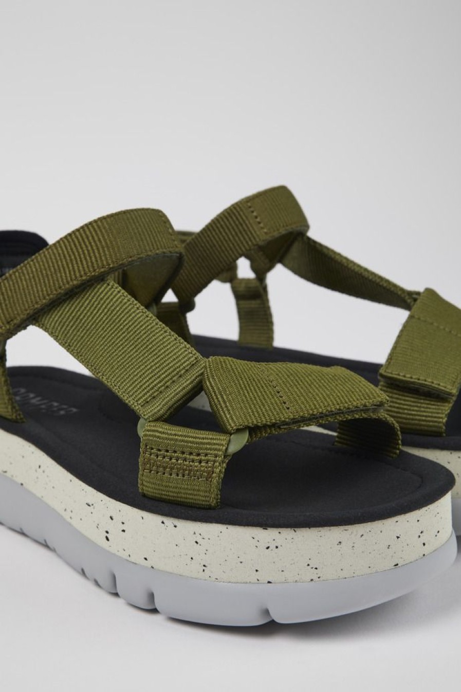 Camper Sandalias | Sandalia De Tejido Verde Para Mujer