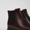 Camper Zapatos De Vestir | Botas Chelsea Burdeos De Piel Para Mujer