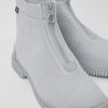 Camper Zapatos De Vestir | Bota Con Cremallera De Tejido Gris Para Mujer