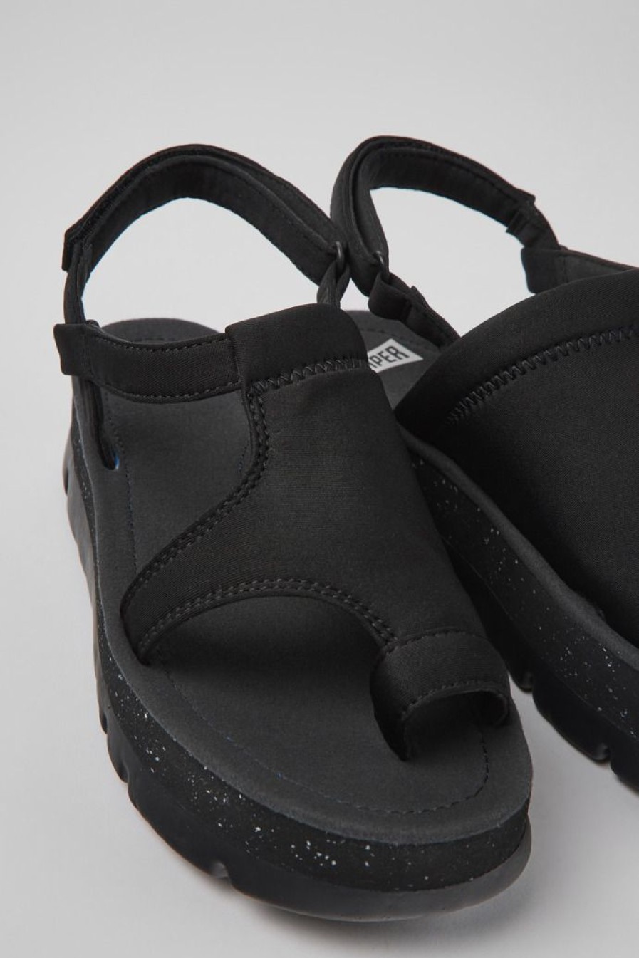 Camper Sandalias | Sandalias Negras De Tejido Para Mujer