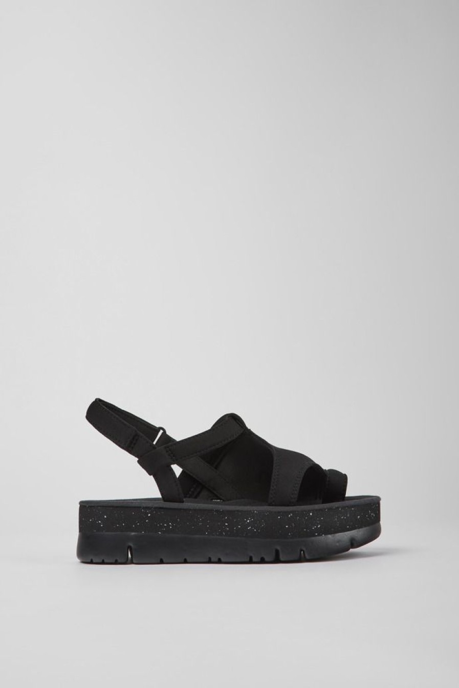 Camper Sandalias | Sandalias Negras De Tejido Para Mujer