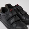 Camper Zapatillas | Sneakers Negras De Piel Y Nobuk Para Ninos