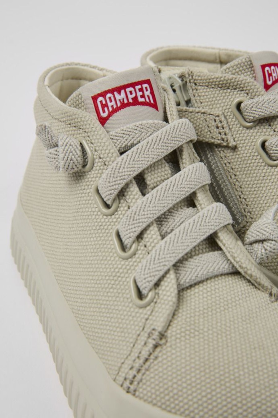 Camper Zapatos De Cordones | Sneakers Grises De Tejido Para Ninos