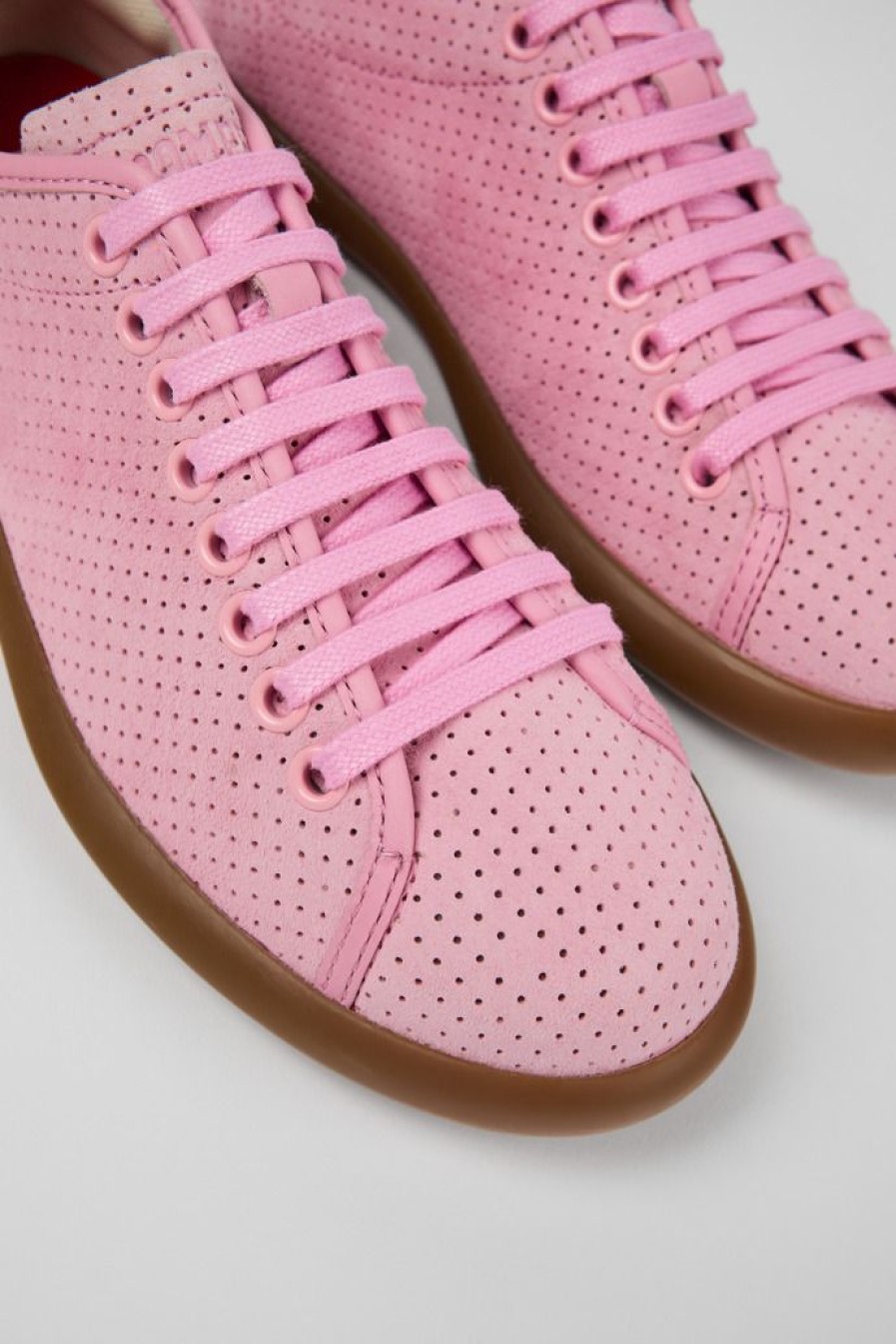 Camper Zapatillas | Sneaker De Nobuk/Piel Rosa Para Mujer