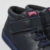 Camper Zapatillas | Botines Azules De Piel Para Ninos
