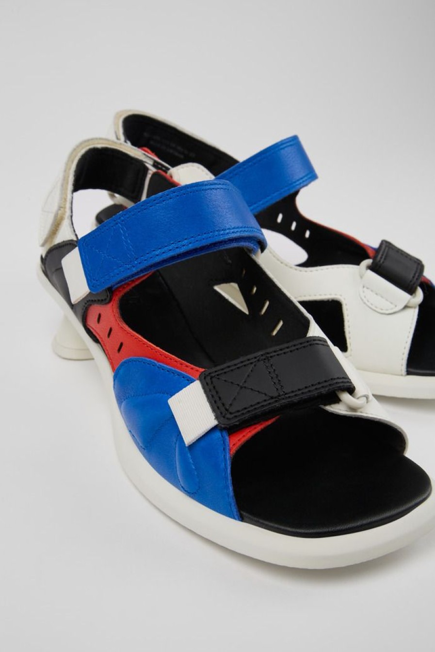 Camper Sandalias | Sandalia Con Tiras De Piel Reciclada Para Mujer