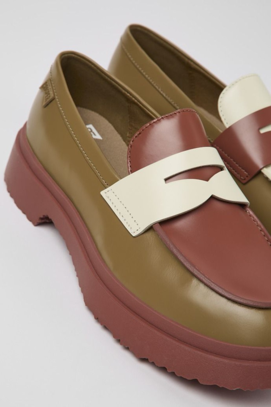 Camper Zapatos De Vestir | Mocasin De Piel Multicolor Para Mujer