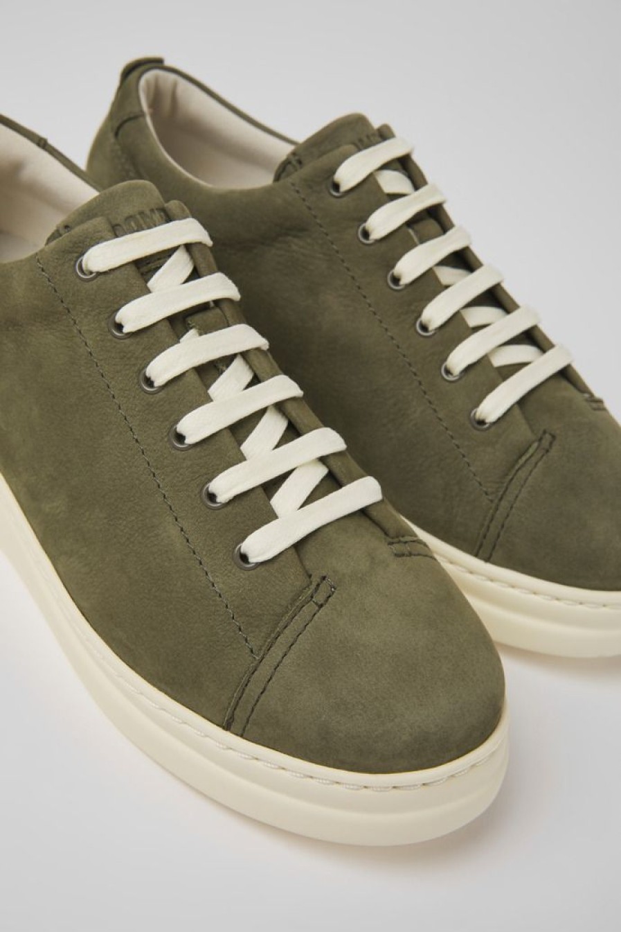 Camper Zapatillas | Sneakers De Nobuk Verdes Para Mujer