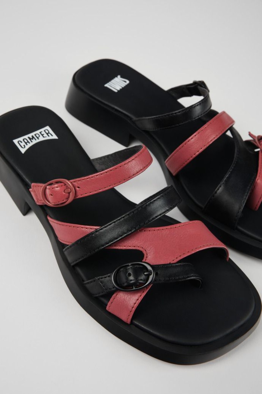 Camper Sandalias | Sandalia Sin Puntera De Piel Multicolor Para Mujer