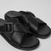 Camper Sandalias | Sandalias De Piel Negras Para Mujer