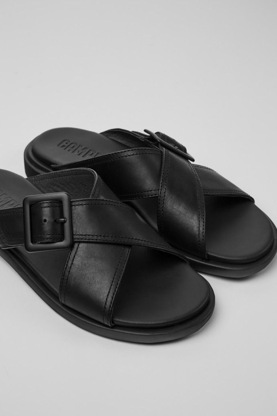 Camper Sandalias | Sandalias De Piel Negras Para Mujer