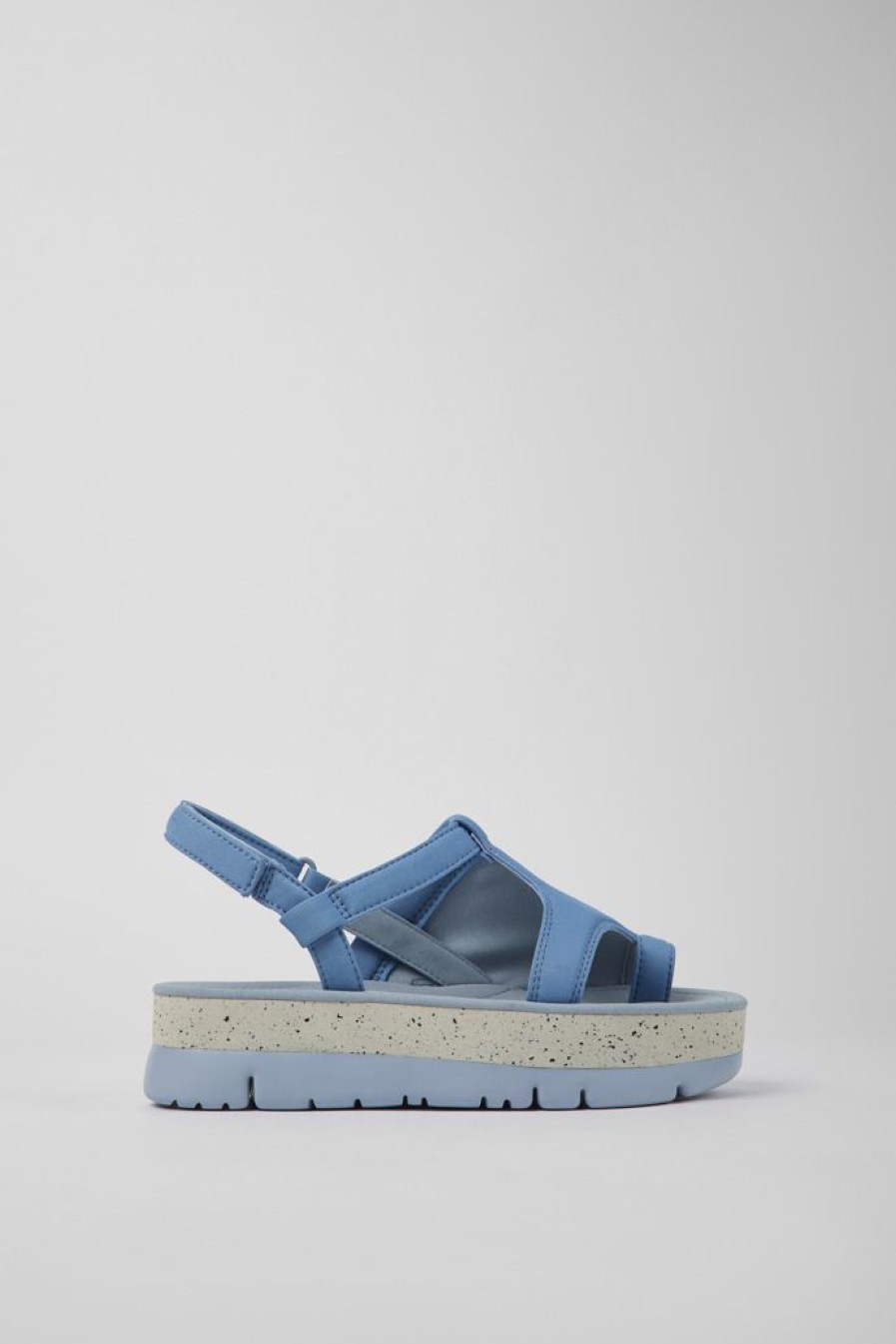 Camper Sandalias | Sandalias Azules De Tejido Para Mujer