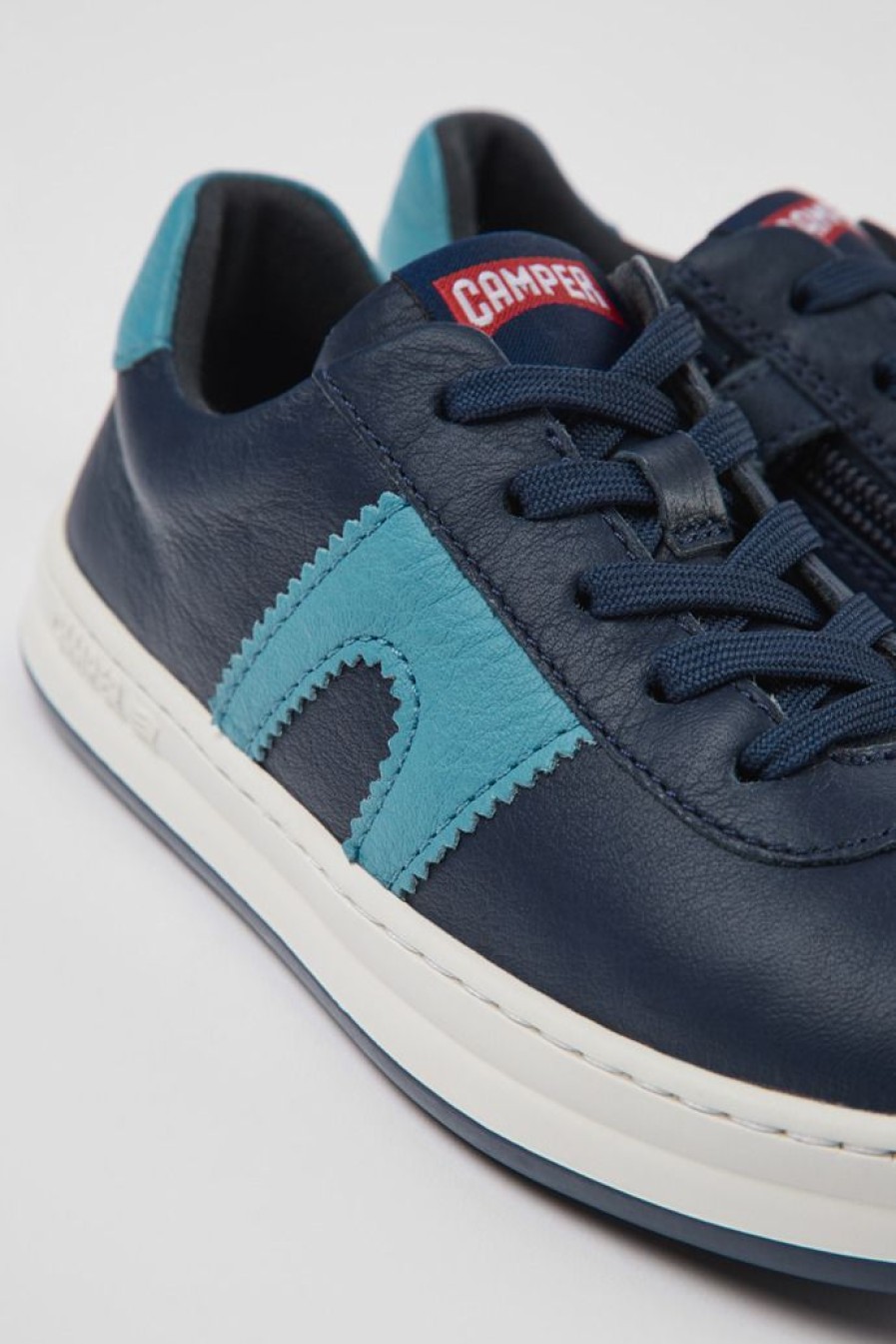 Camper Zapatillas | Sneakers Azul Oscuro De Piel Para Ninos