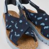 Camper Sandalias | Sandalias Multicolor De Nobuk Y Tejido Para Mujer