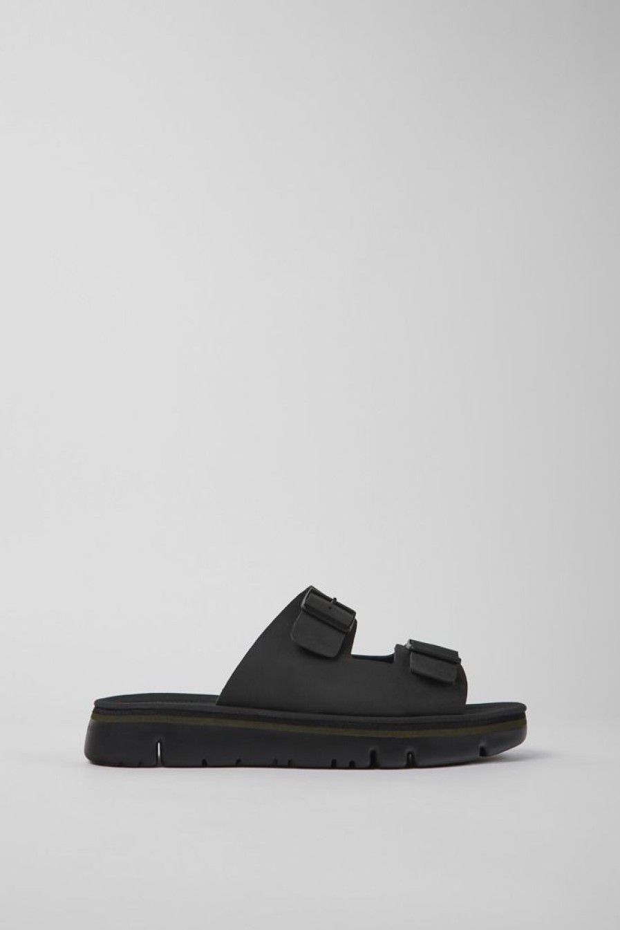 Camper Sandalias | Chancla De Piel Negra Para Hombre