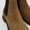 Camper Zapatos De Vestir | Botas Chelsea Marrones De Nobuk Para Mujer