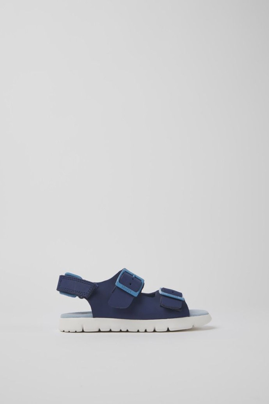 Camper Sandalias | Sandalias Azules De Piel Para Ninos