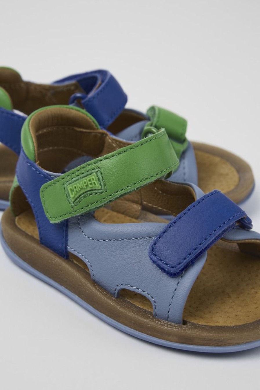 Camper Sandalias | Sandalia De Piel Multicolor Con Dos Tiras