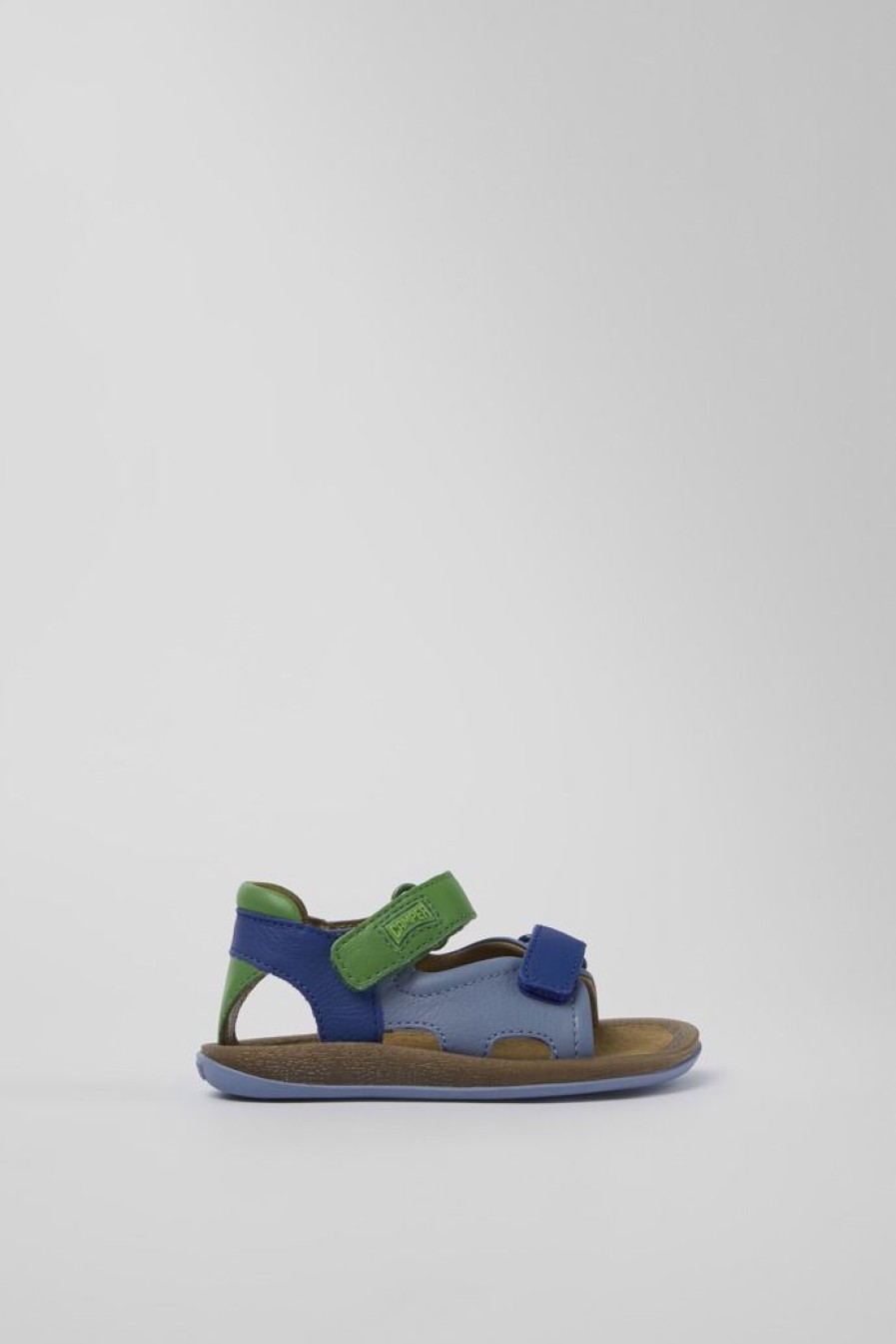 Camper Sandalias | Sandalia De Piel Multicolor Con Dos Tiras