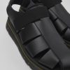 Camper Sandalias | Sandalia De Piel/Tejido Negra Para Hombre