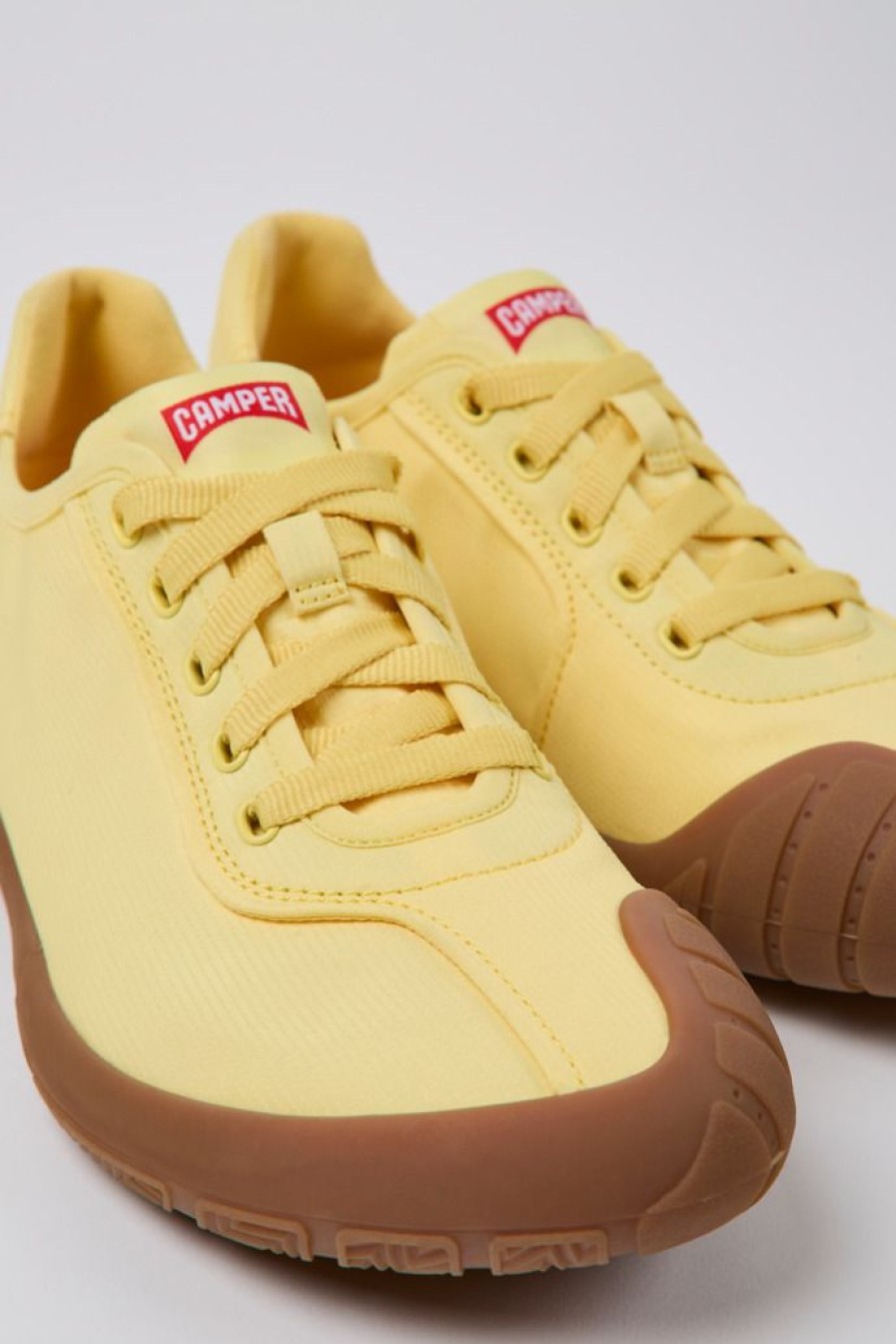 Camper Zapatillas | Sneakers Amarillas De Tejido Para Mujer