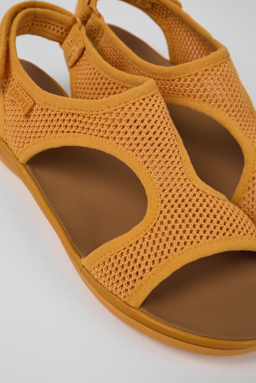 Camper Sandalias | Sandalia De Tejido/Piel Naranja Para Mujer