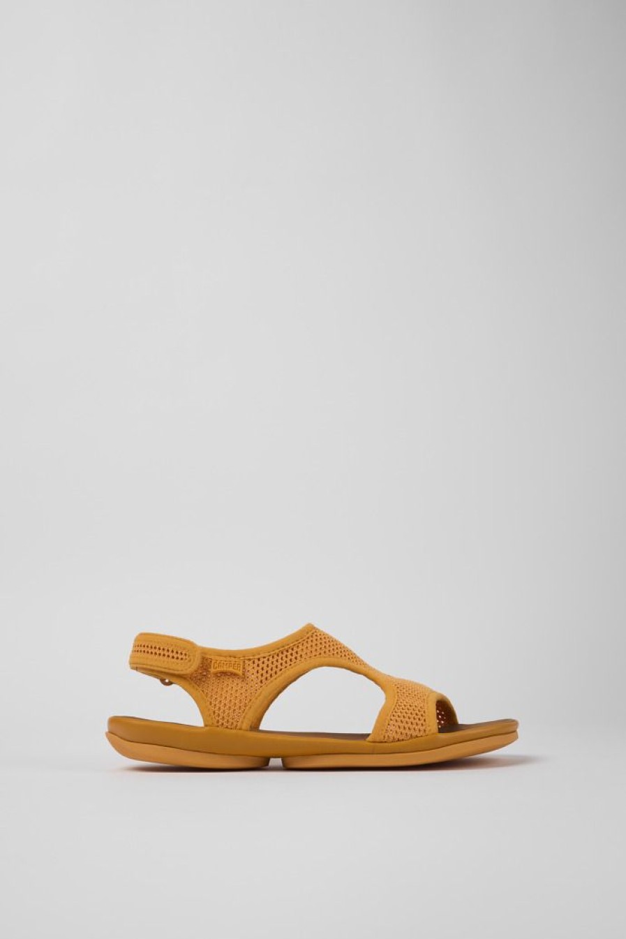 Camper Sandalias | Sandalia De Tejido/Piel Naranja Para Mujer