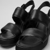 Camper Sandalias | Sandalias De Piel Negras Para Mujer