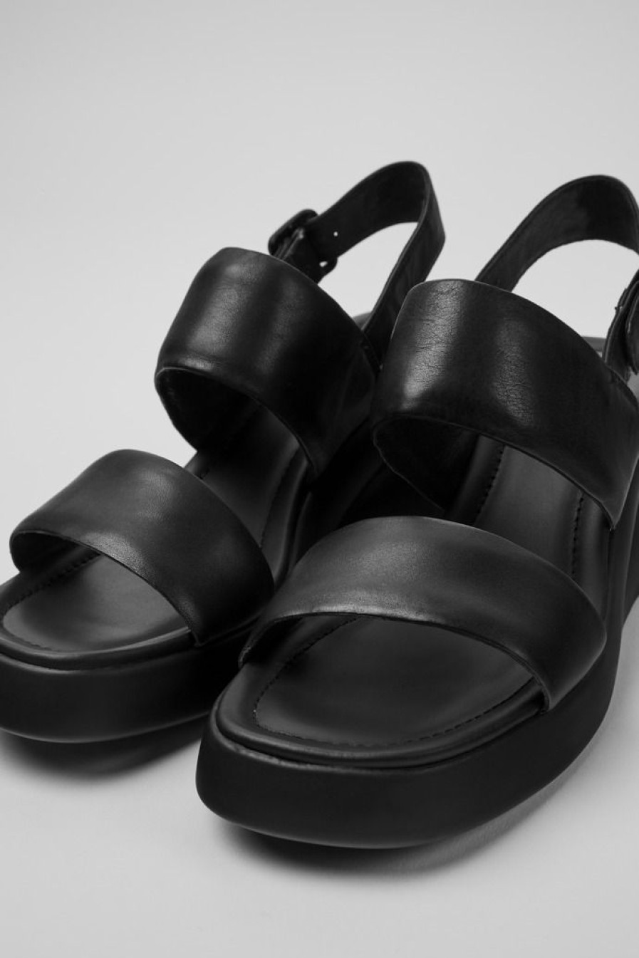 Camper Sandalias | Sandalias De Piel Negras Para Mujer