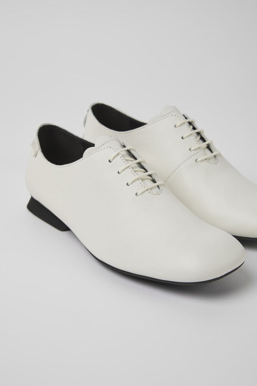 Camper Zapatos Planos | Zapatos De Piel Blancos Para Mujer