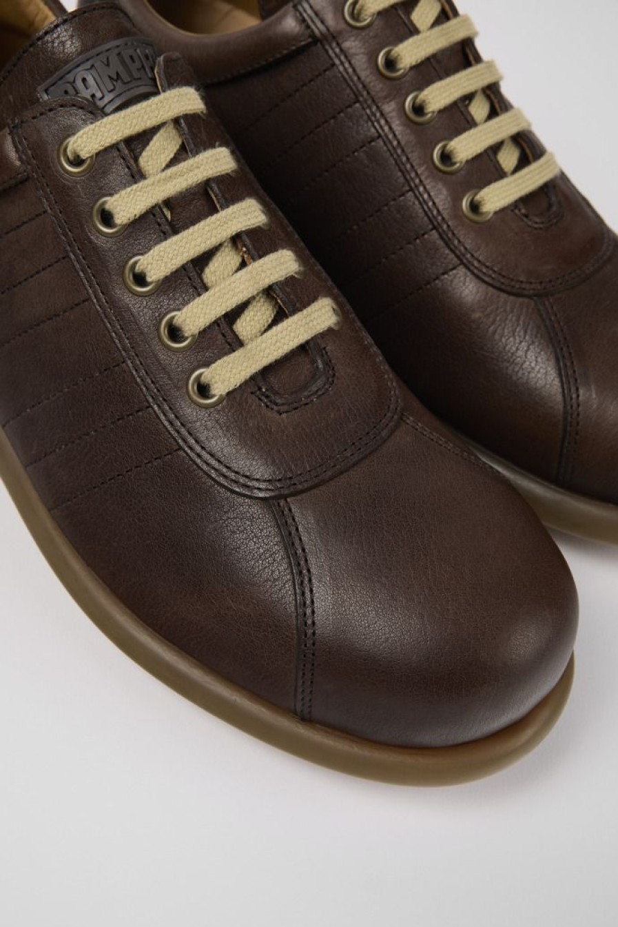 Camper Zapatos Casual | Zapatos Marrones De Piel Vegetal Para Hombre