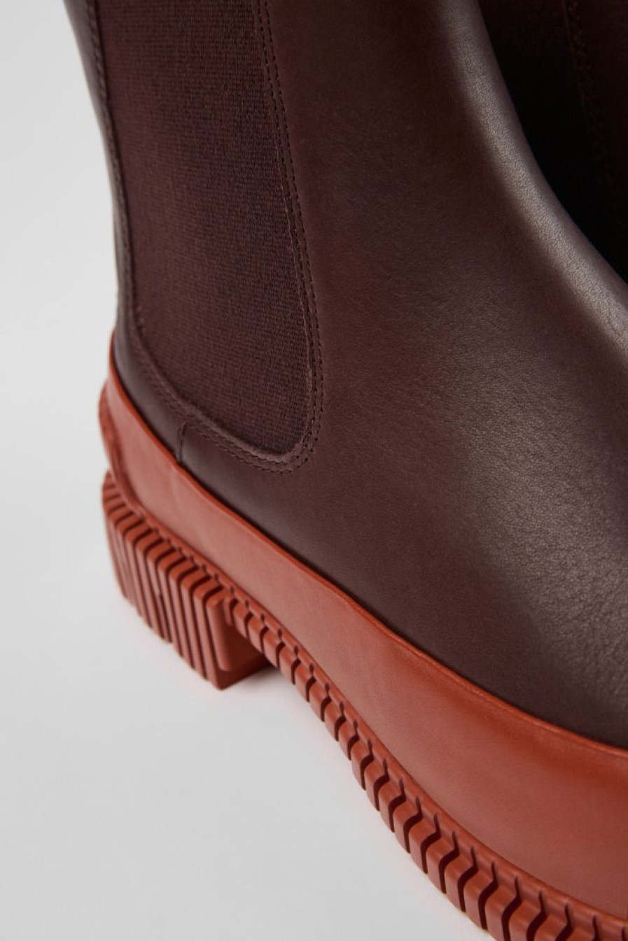 Camper Zapatos De Vestir | Botas Chelsea Rojas Y Marrones De Piel Para Mujer