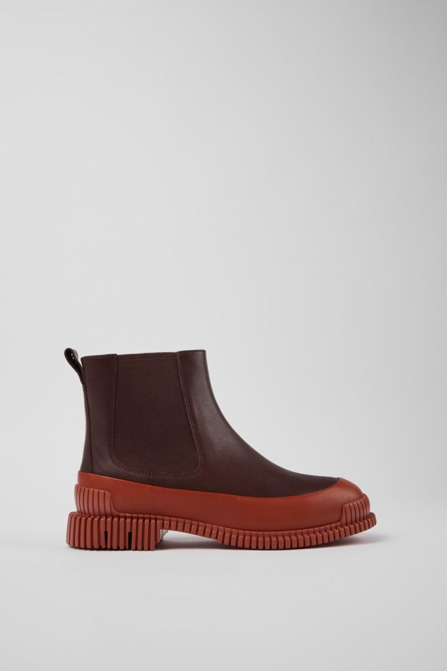 Camper Zapatos De Vestir | Botas Chelsea Rojas Y Marrones De Piel Para Mujer