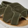 Camper Sandalias | Sandalias Verdes De Tejido Para Mujer