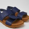 Camper Sandalias | Sandalias Azul Marino De Piel Para Ninos