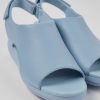 Camper Sandalias | Sandalias De Piel En Azul Claro Para Mujer