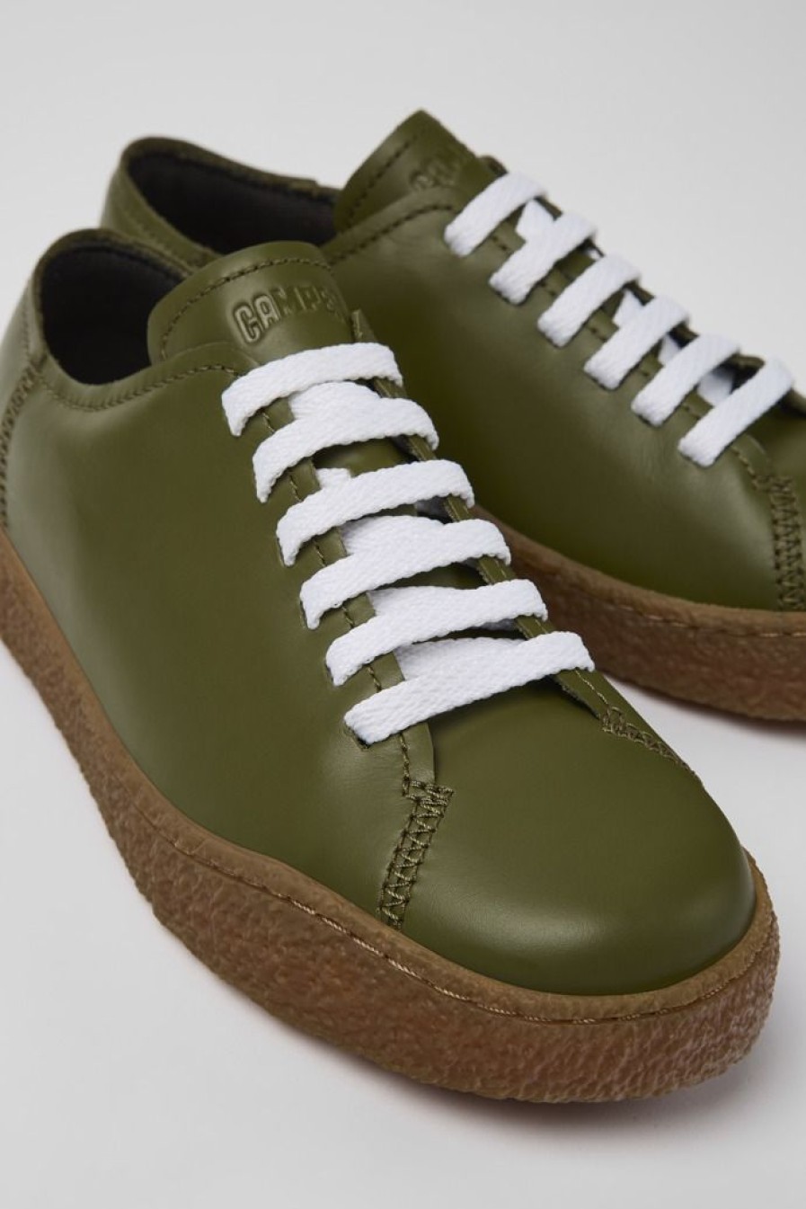 Camper Zapatillas | Sneaker De Piel Verde Para Mujer