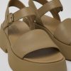 Camper Sandalias | Sandalia De Piel Marron Para Mujer