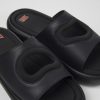 Camper Sandalias | Chancla De Piel/Tejido Negra Para Hombre