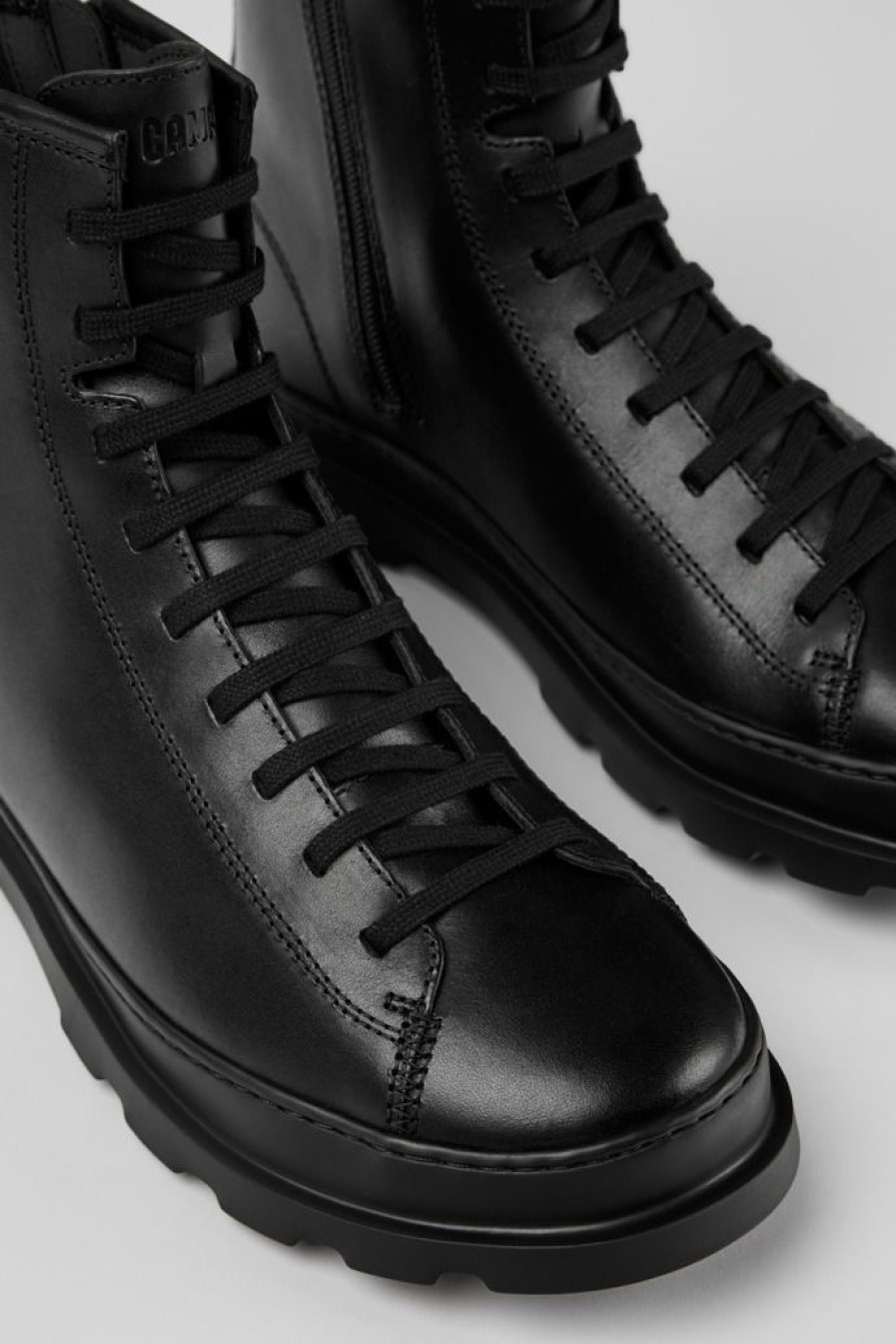 Camper Zapatos De Vestir | Bota De Cordones Negra Para Hombre