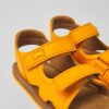 Camper Sandalias | Sandalias Naranjas De Piel Para Ninos